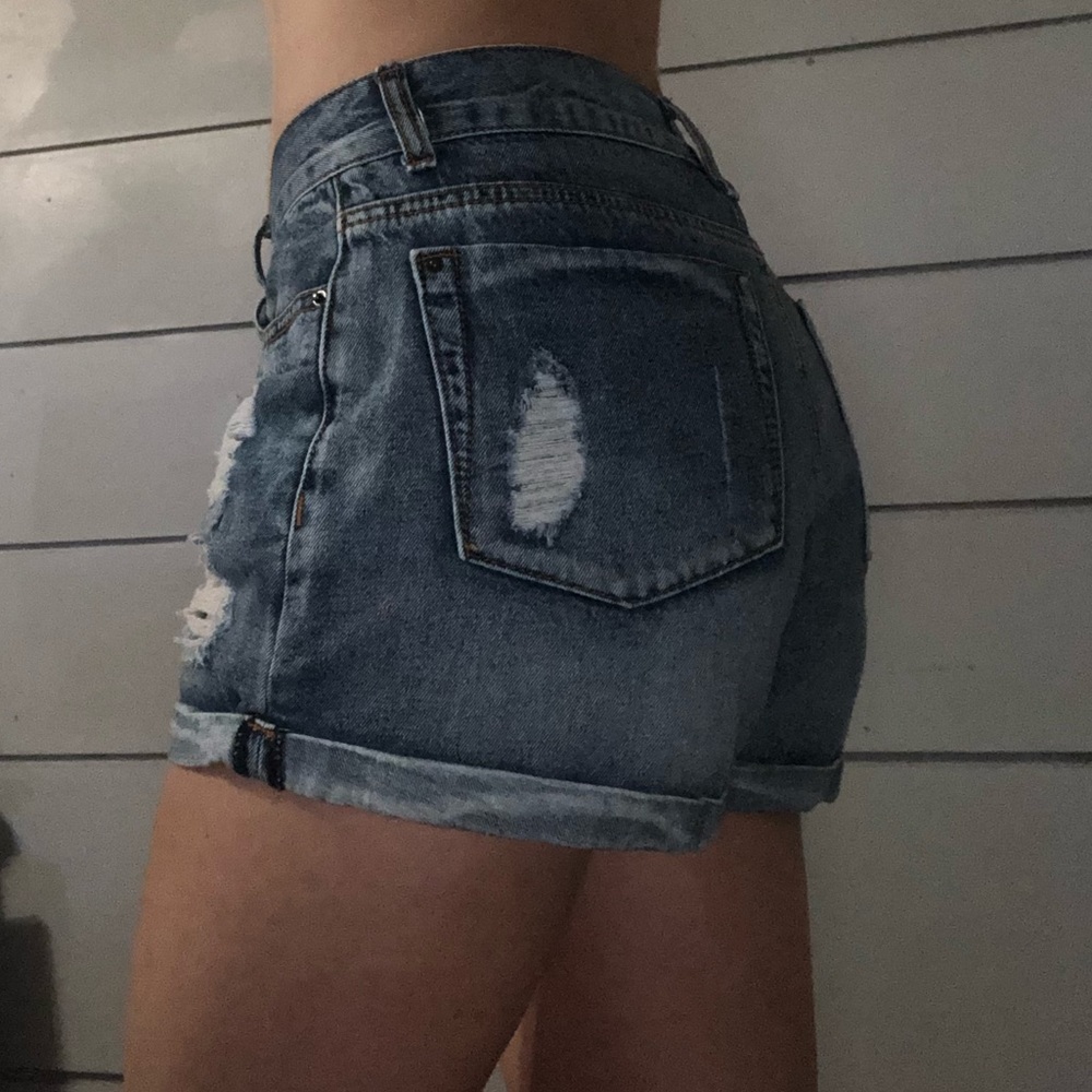 POL distressed denim shorts medium